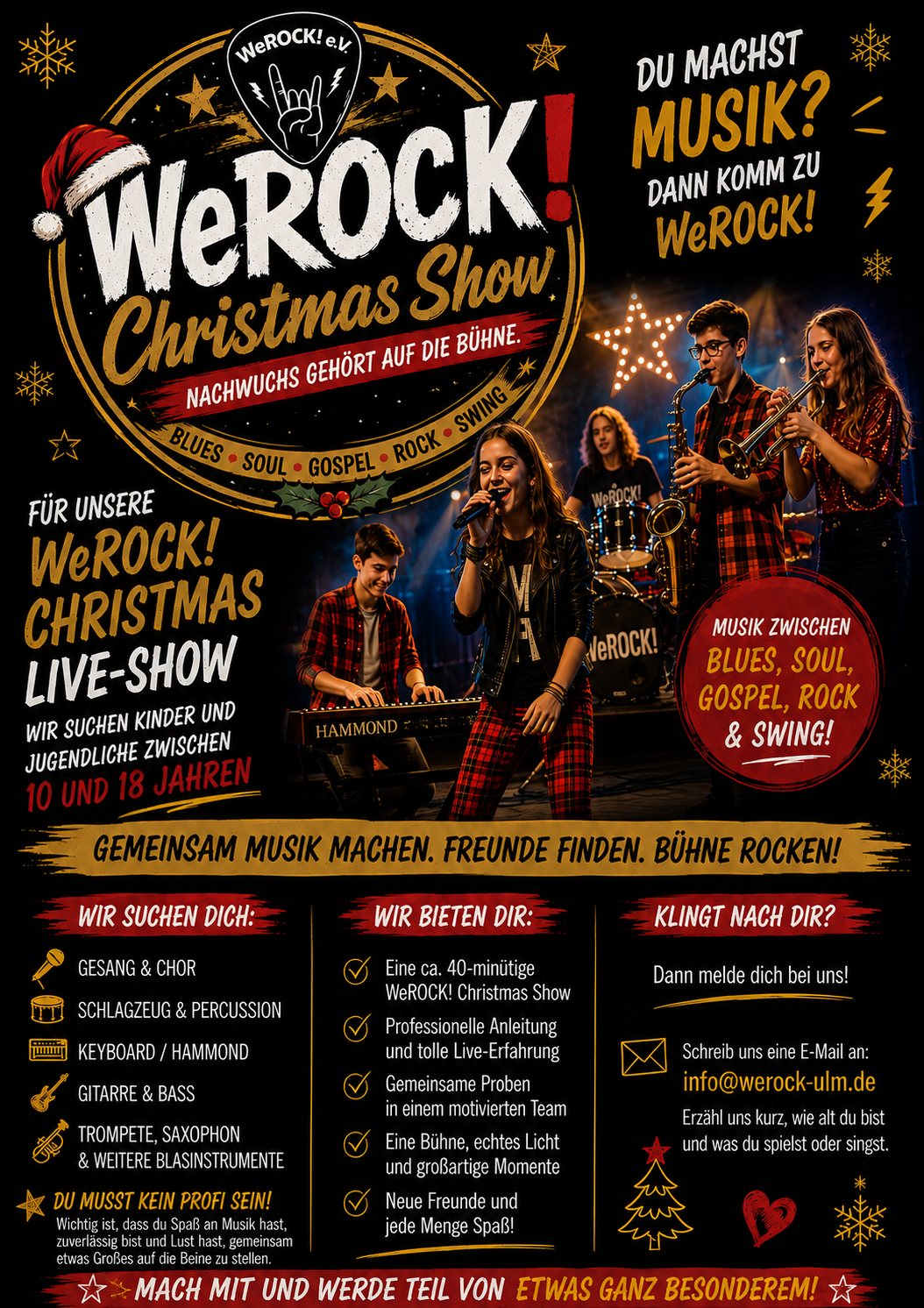 Flyer der WeROCK! Christmas Show