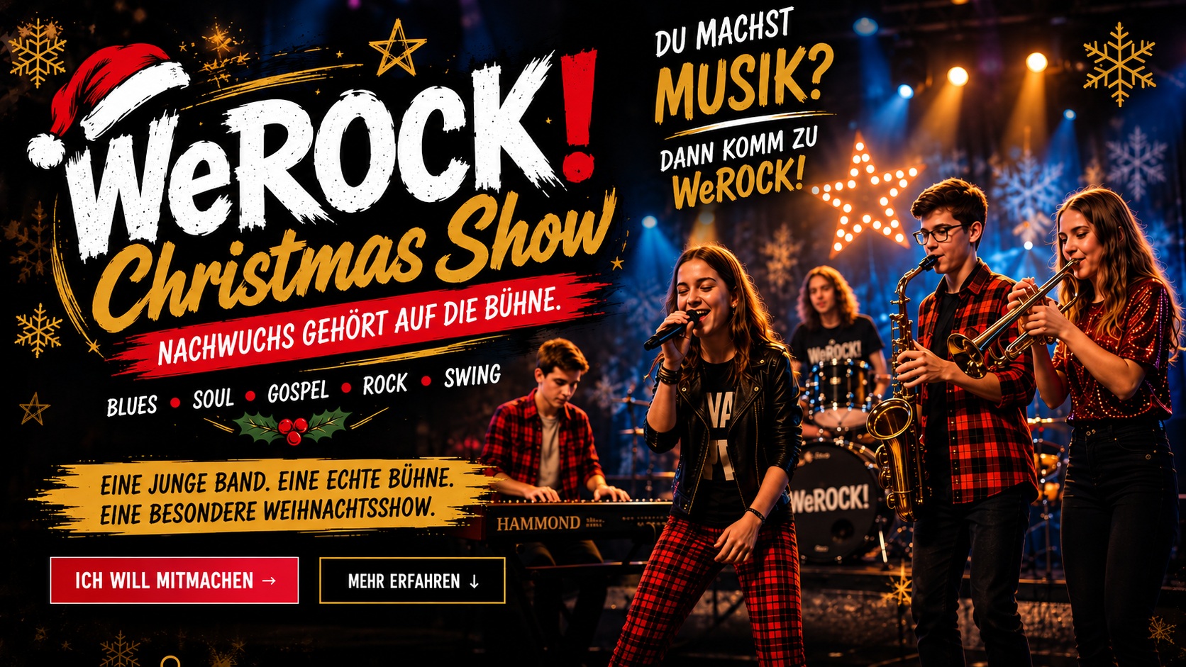 WeROCK! Christmas Show – Nachwuchs gehört auf die Bühne